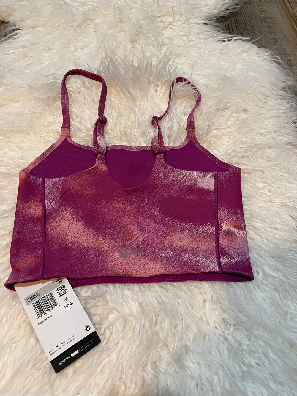 Nike One Convertible Light-Support Lightly Lined Longline Printed Sports Bra - Picture 8 of 14